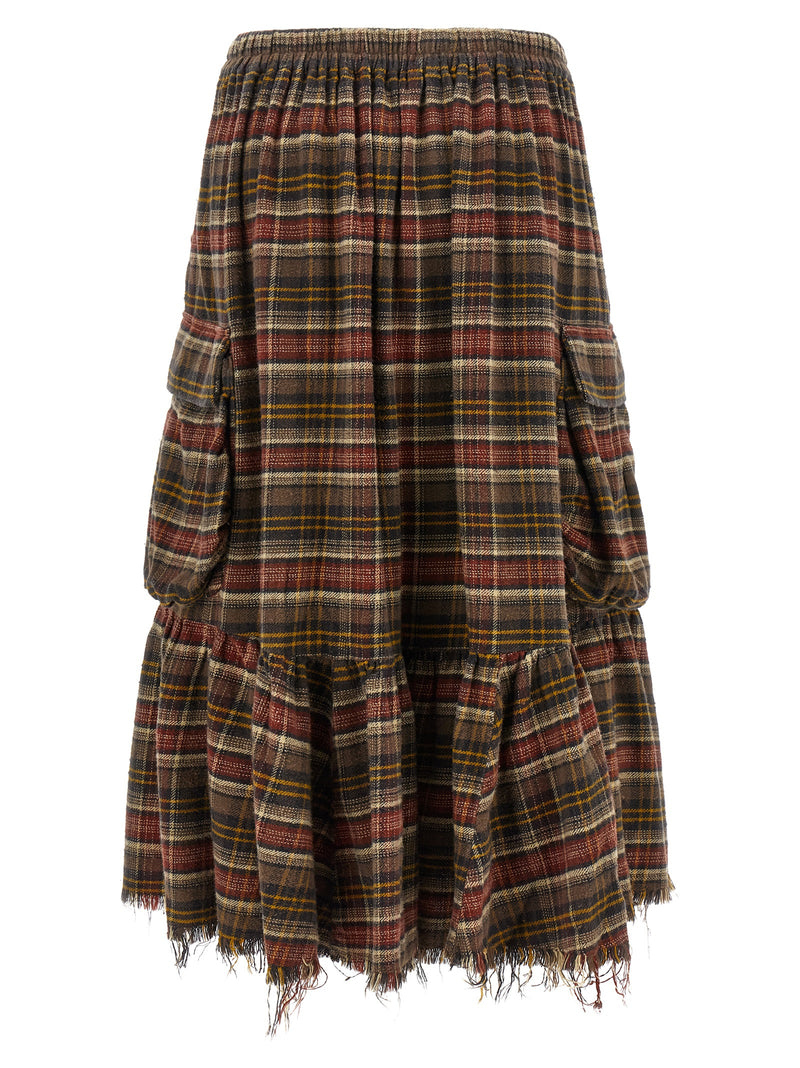 R13 Brown Cotton Mini Skirt