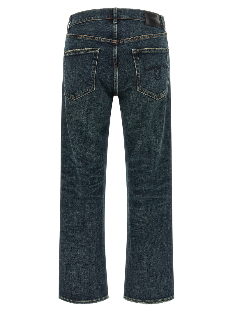 R13 Blue Cotton Straight-Leg Jeans