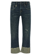 R13 Blue Cotton Straight-Leg Jeans