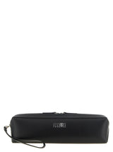 MM6 Maison Margiela Black Cowhide Clutch Bag