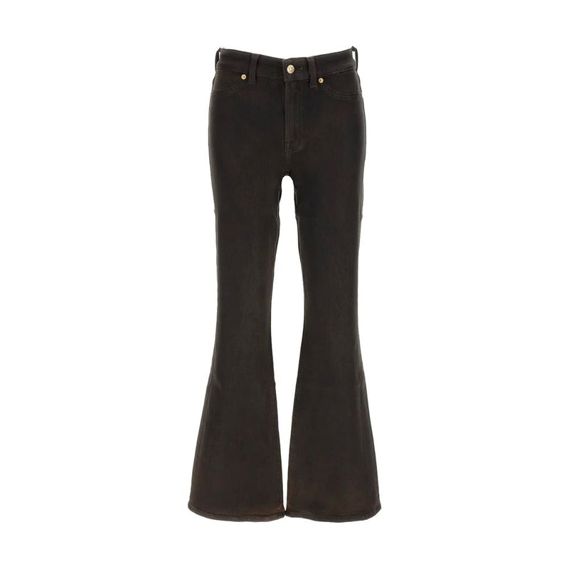 7FOR Black Cotton Bootcut Jeans