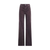 7FOR Brown Cotton Casual Pants