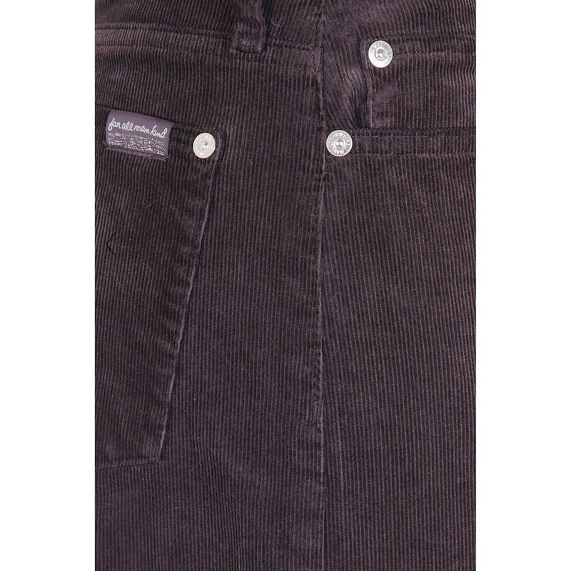 7FOR Brown Cotton Casual Pants