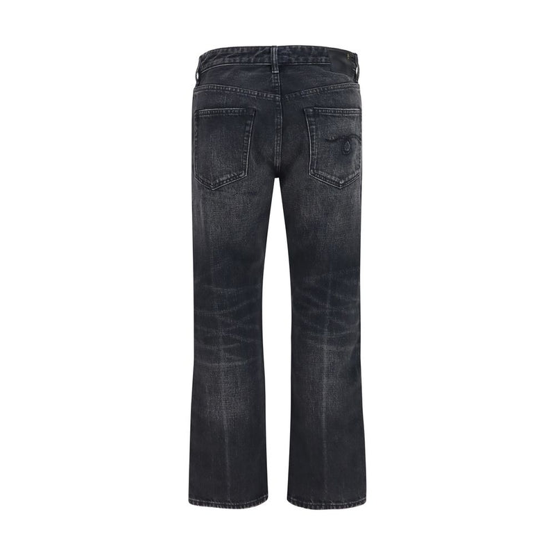 R13 Black Cotton Boyfriend Jeans