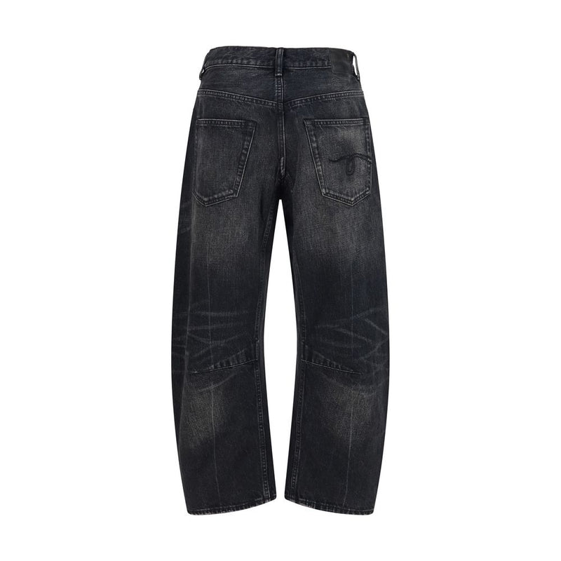 R13 Black Cotton Boyfriend Jeans