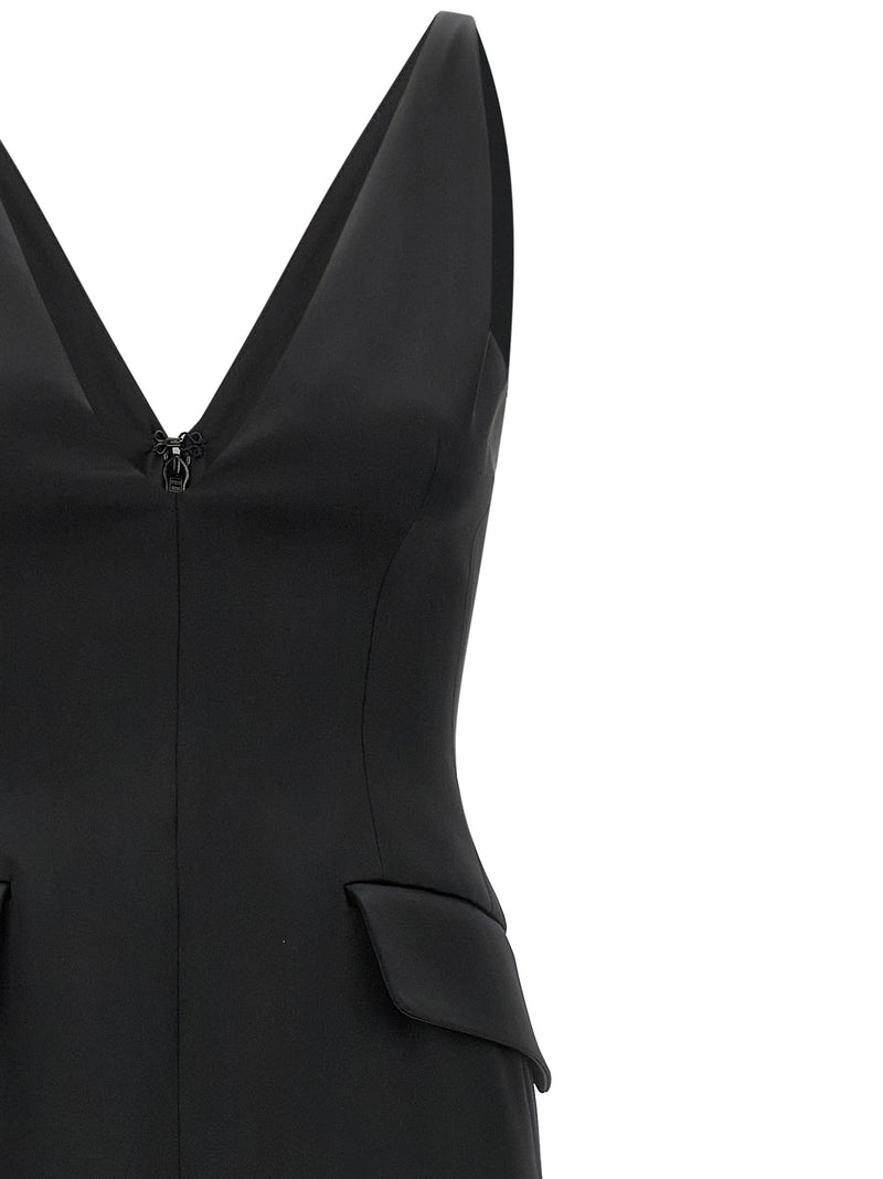 Sportmax Black Acetate Midi Dress