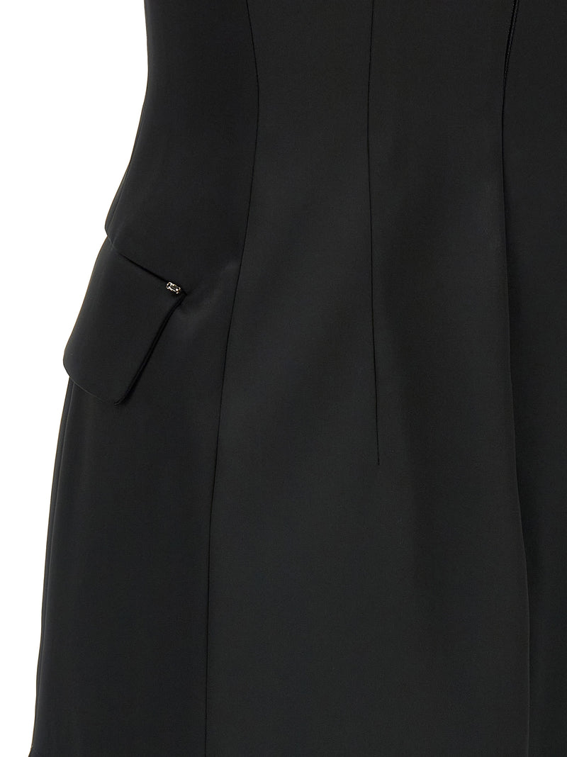 Sportmax Black Acetate Midi Dress