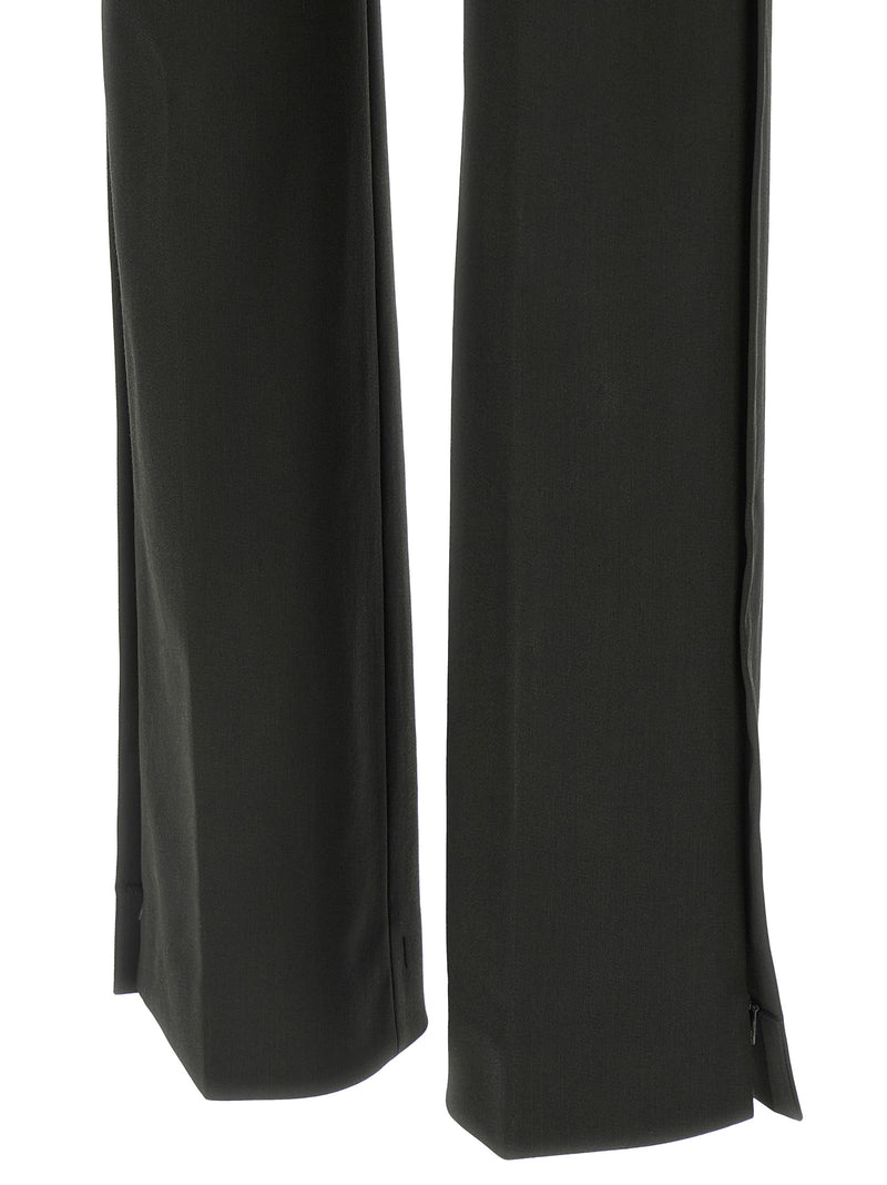 Sportmax Black Virgin Wool Flared Pants