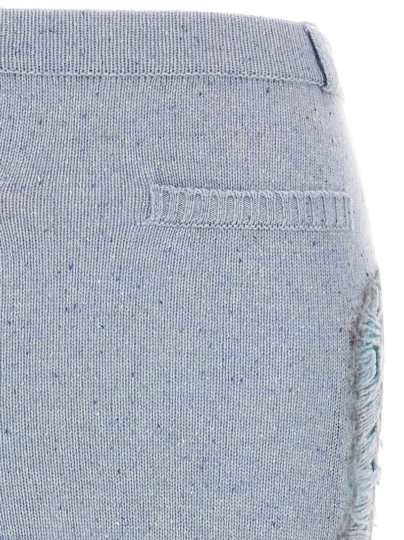 Moschino Blue Wool Midi Skirt