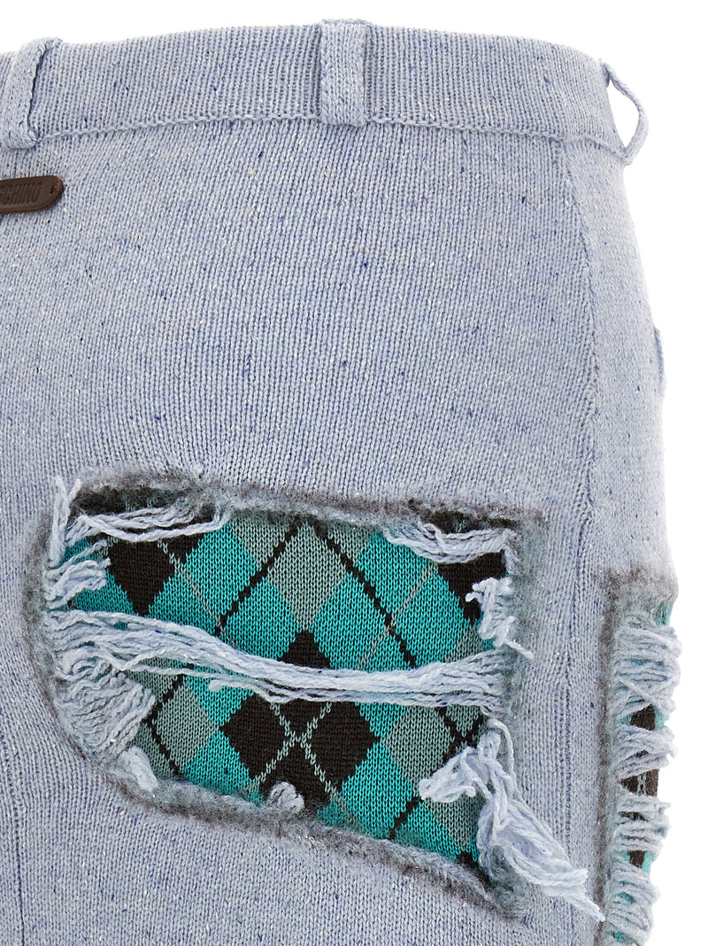 Moschino Blue Wool Midi Skirt