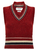 Thom Browne Red Wool Sleeveless Jacket