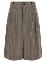 P.A.R.O.S.H. Brown Virgin Wool Bermuda Shorts