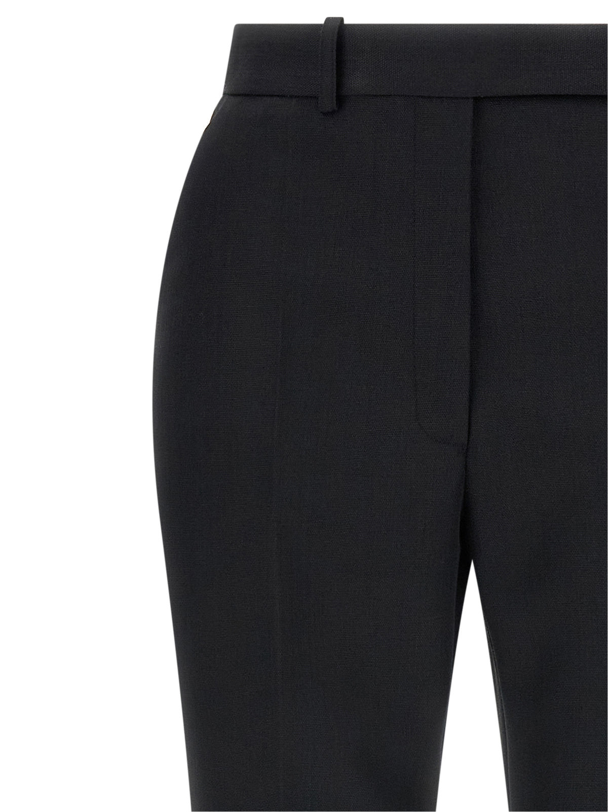 Elisabetta Franchi Black Virgin Wool Flared Pants