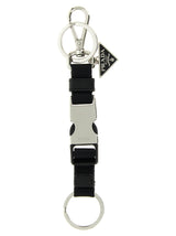 Prada Black Stainless Steel Keychain