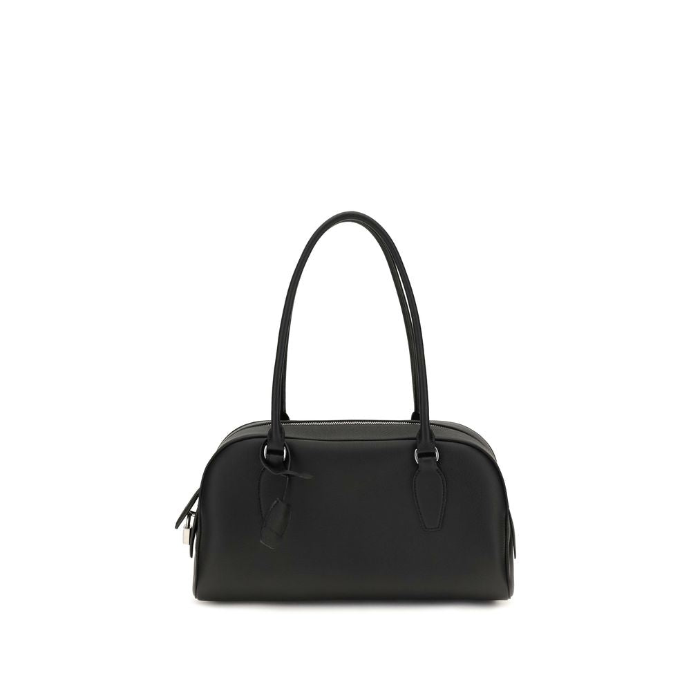The Row Black Calf Leather Bos Taurus Shoulder Bag
