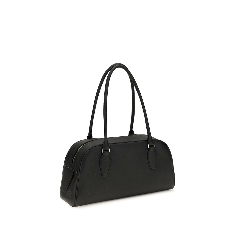 The Row Black Calf Leather Bos Taurus Shoulder Bag