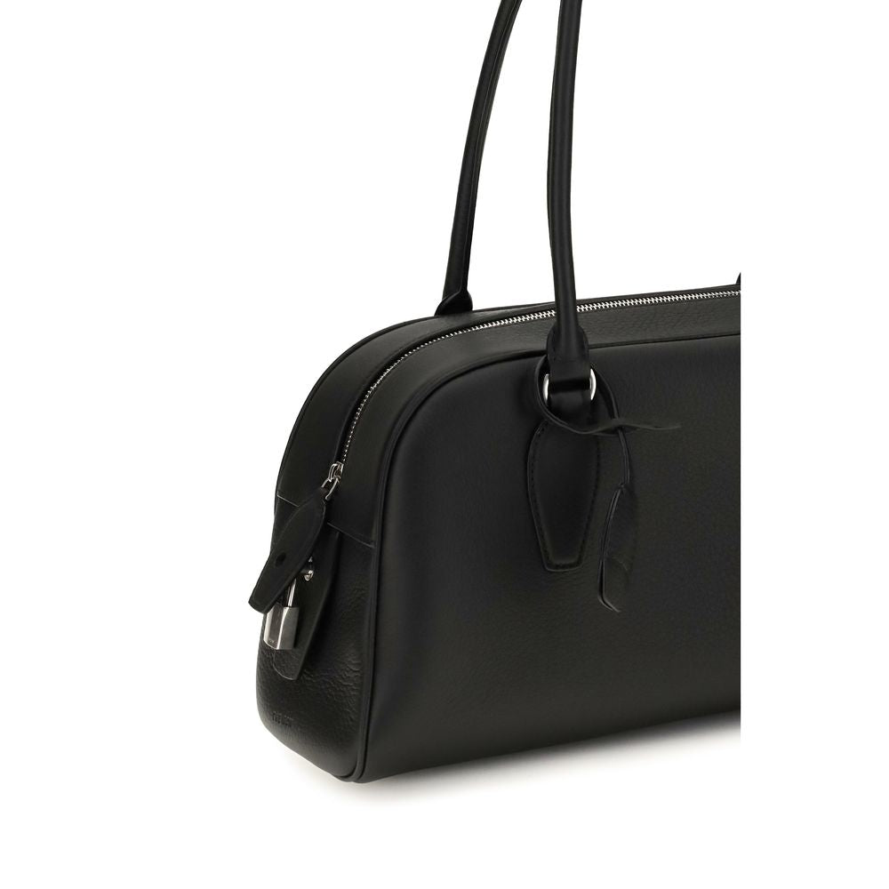 The Row Black Calf Leather Bos Taurus Shoulder Bag