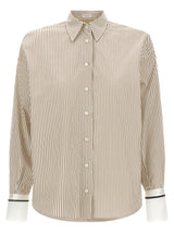 Brunello Cucinelli Beige Cotton Blouse