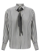 Brunello Cucinelli Gray Silk Blouse