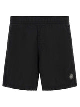 Stone Island Black Polyamide Cargo Shorts