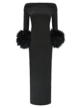 The Andamane Black Polyester Long Dress