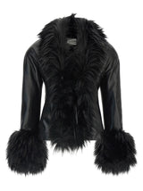 The Andamane Black Polyester Leather Jacket