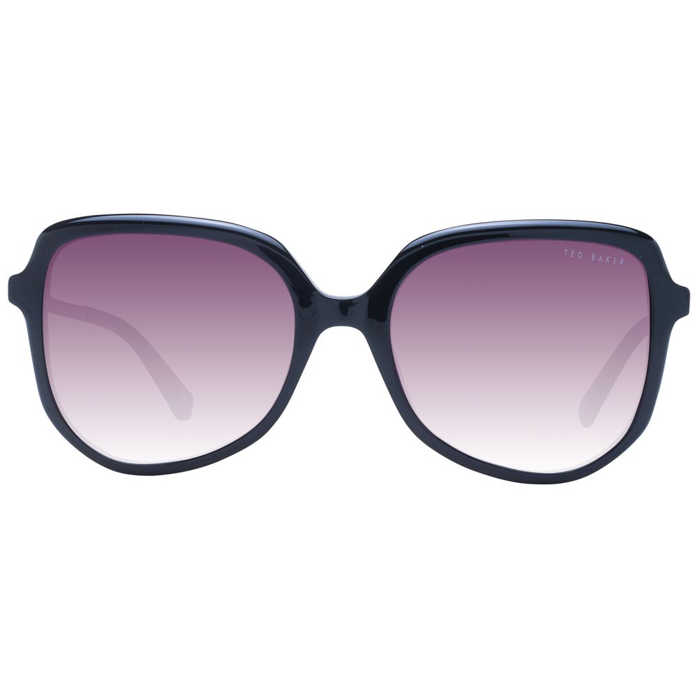 Ted Baker Black Acetate Butterfly Sunglasses with Pink Lenses