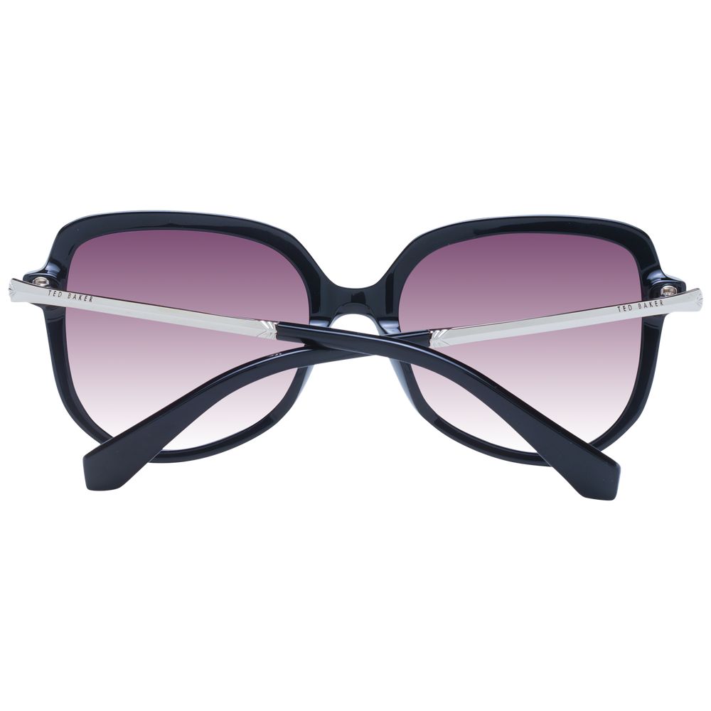 Ted Baker Black Acetate Butterfly Sunglasses with Pink Lenses