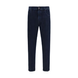 PT Torino Blue Cotton Tapered Jeans