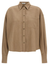 Brunello Cucinelli Beige Cotton Blouse
