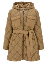 Max Mara Beige Polyester Full-Length Jacket