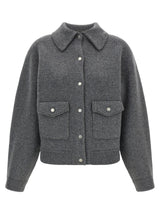 Guest in Residence Gray Wool Bomber
