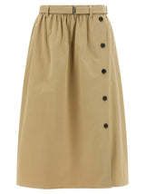 Prada Beige Cotton Midi Skirt