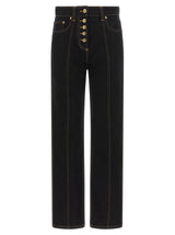Versace Black Cotton High-Waisted Jean
