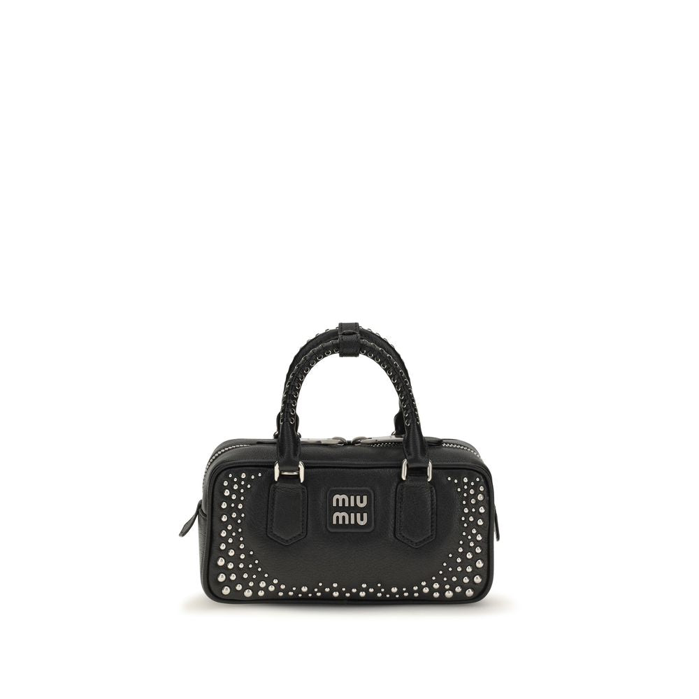 Miu Miu Black Calf Leather Bos Taurus Shoulder Bag