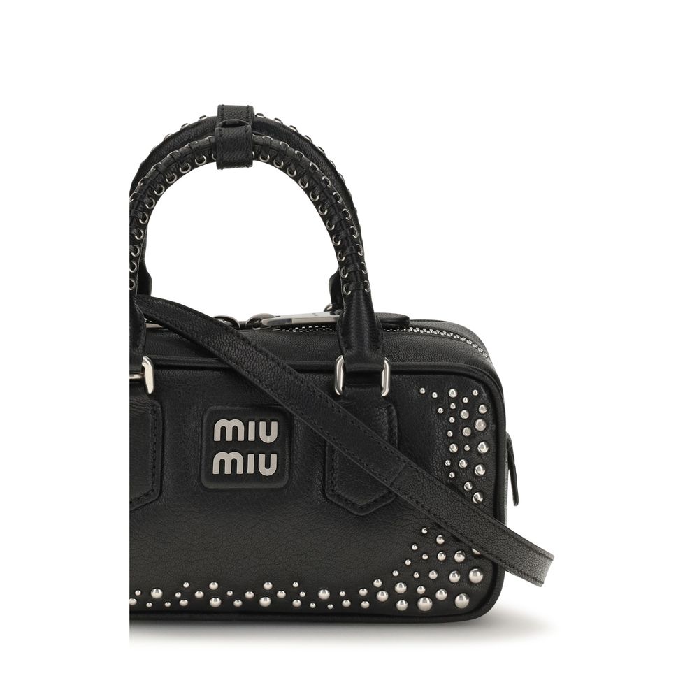 Miu Miu Black Calf Leather Bos Taurus Shoulder Bag