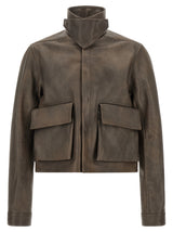 Rick Owens Brown Calfskin Leather Jacket