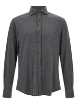 Brunello Cucinelli Gray Silk Blouse
