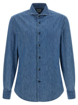 Brunello Cucinelli Blue Cotton Blouse