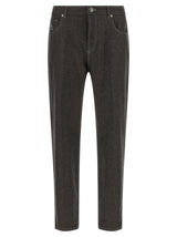 Brunello Cucinelli Gray Virgin Wool Casual Pants