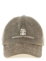 Brunello Cucinelli Gray Cotton Baseball Cap for Men