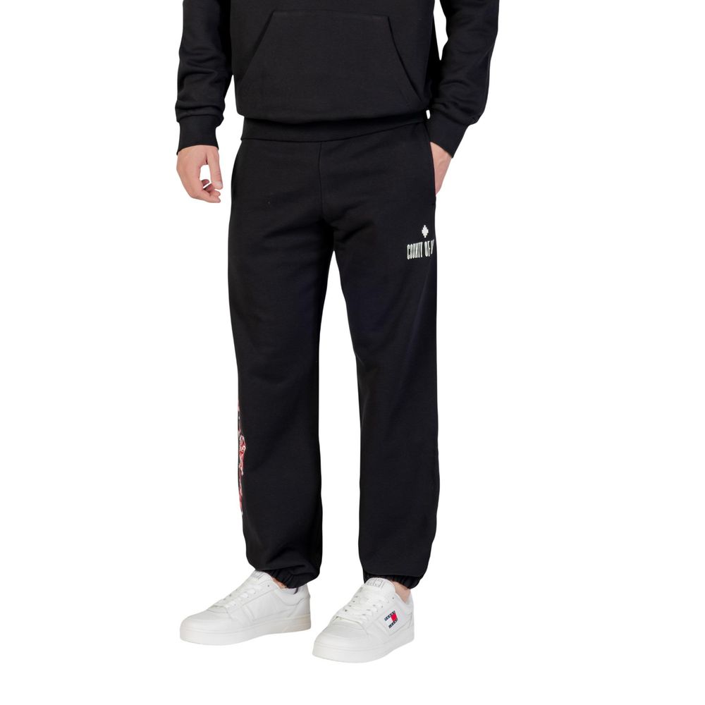 County of Milan Black Cotton Joggers (F5CAMAFP036) for Men