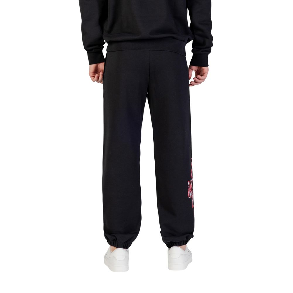 County of Milan Black Cotton Joggers (F5CAMAFP036) for Men