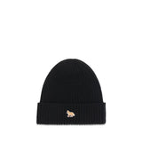 Maison Kitsuné Black Wool Oves Aries Beanie