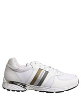 Dolce & Gabbana White Leather Mesh Low Top Neb Sneakers Shoes