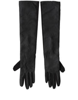 Dolce & Gabbana Black Viscose Long Elbow Length Gloves