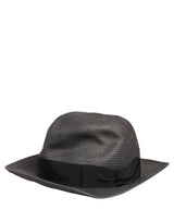 Dolce & Gabbana Men Gray Paper Woven Wide Brim Fedora Hat