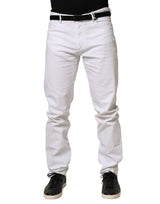 Paul & Shark White Skinny Mid Waist Men Denim Trouser Jeans