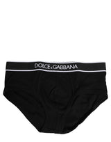 Dolce & Gabbana Black Logo Cotton Men Brando Brief Underwear