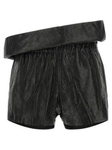 Rick Owens Black Lamb Leather Bermuda Shorts